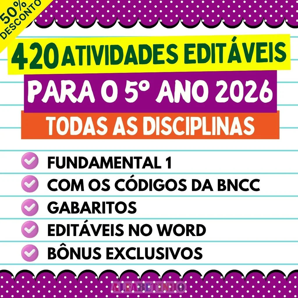 Atividades - 5º Ano - Todas as Disciplinas