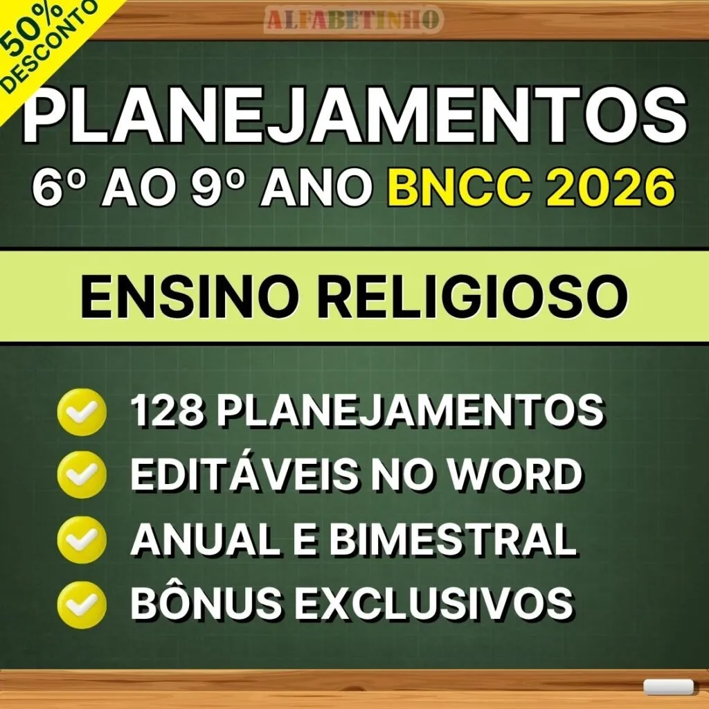 Planos Diários de Ensino Religioso — 6º ao 9º ano alinhado à BNCC