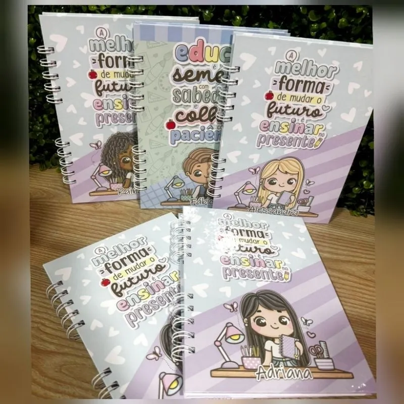 Caderno Personalizado para Professores A5 com 80 Folhas para Planejamento e Anotações Pedagógicas
