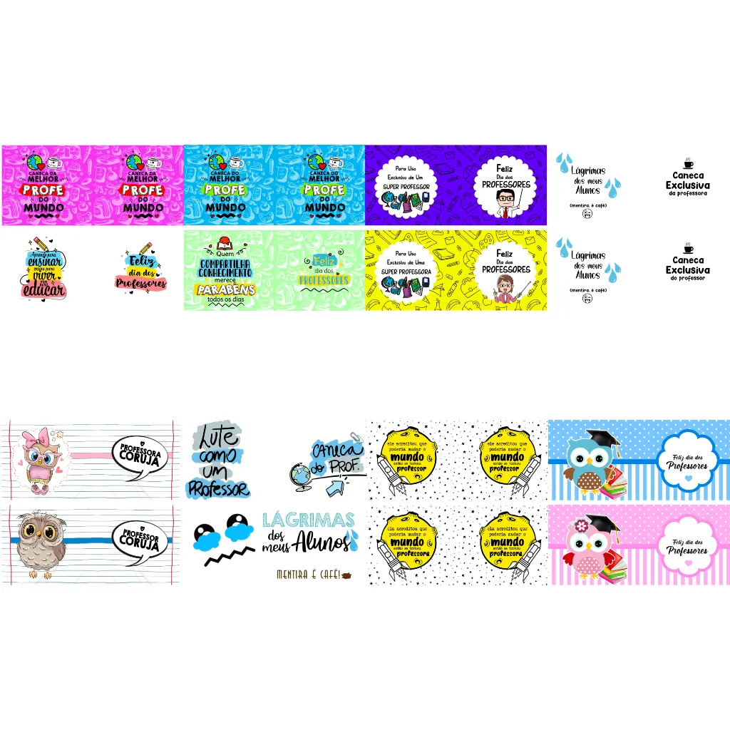 32 Estampas Decorativas Pedagógicas para Professores Material Escolar Personalizado para Sala de Aula e Atividades Educativas