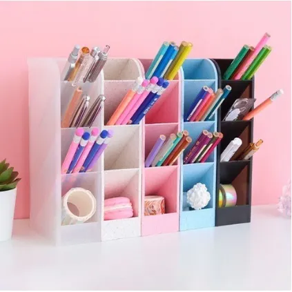 Organizador de Canetas Coloridas Multiuso com 4 Pavimentos para Professores - Suporte Prático para Materiais de Escritório e Uso Pedagógico