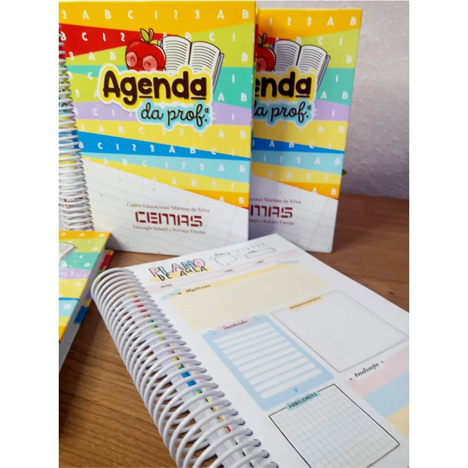 Planner para Professores A5 Capa Dura Colorido Organização de Aulas e Planejamento Pedagógico Escolar