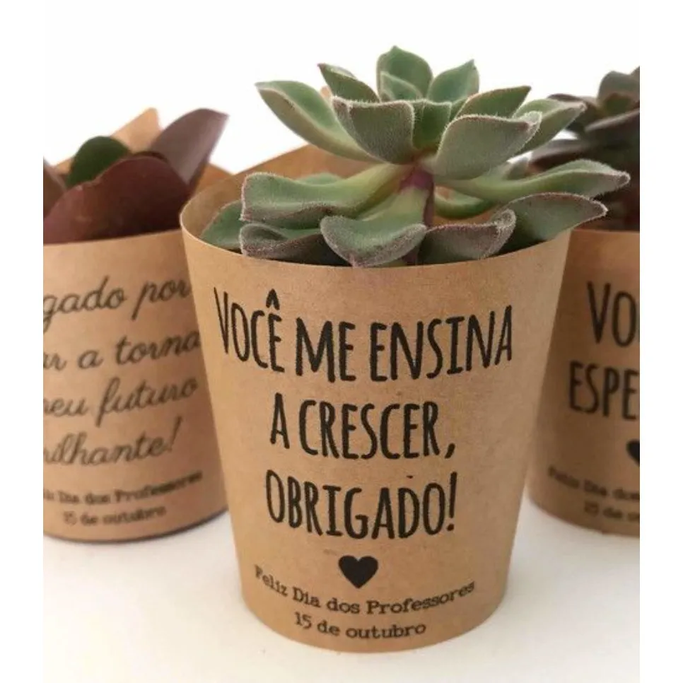 Rótulos e Tags para Lembrancinhas Dia do Professor com Tema Suculentas para Educadores Material Pedagógico de Agradecimento